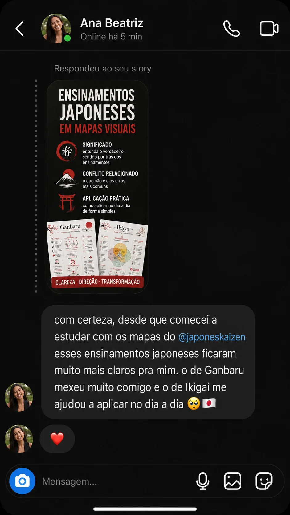 Depoimento sobre os ensinamentos japoneses em mapas visuais
